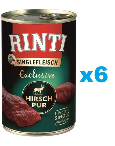 RINTI Singlefleisch Exclusive Venison Pure monobiałkowa dziczyzna 6x400 g