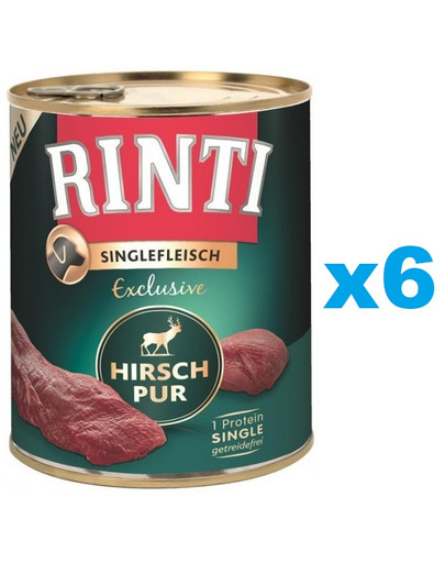 RINTI Singlefleisch Exclusive Venison Pure monobiałkowa dziczyzna 6x800 g
