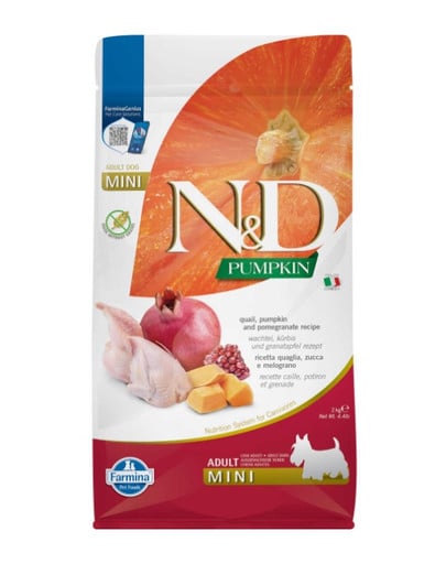 N&D Pumpkin Dog Adult mini Quail, pumpkin, pomegranate 2 kg