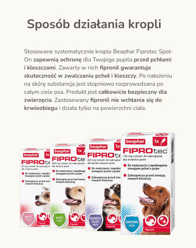 BEAPHAR Fiprotec Dog M 134 mg 1 pipeta kropli p/pasożytom