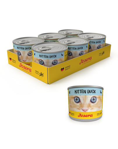 JOSERA Kitten Kaczka mokra karma dla kociąt puszka 200g 6+1 GRATIS