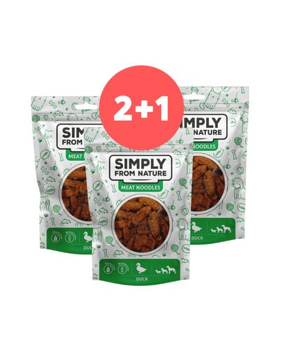 SIMPLY FROM NATURE Meat Noodles Mięsne kluski z kaczką dla psów 2 x 80g + 80g GRATIS