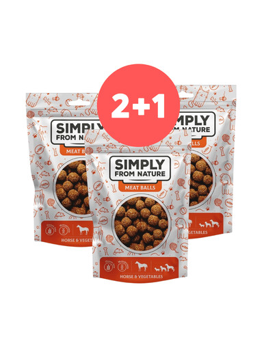 SIMPLY FROM NATURE Meat Balls Kulki z koniną i warzywami dla psów 2 x 80g + 80g GRATIS