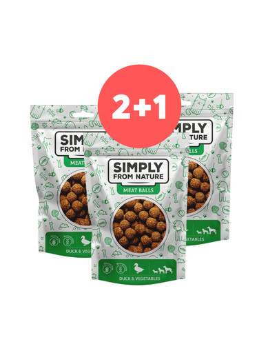 SIMPLY FROM NATURE Meat Balls Kulki z kaczką i warzywami dla psów 2 x 80g + 80g GRATIS