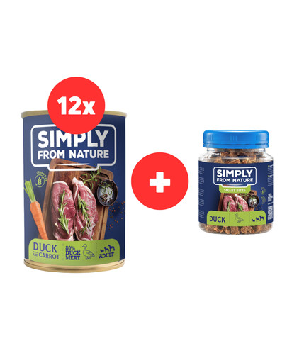 SIMPLY FROM NATURE Mokra karma dla psa 12 x 400 g + Trenerki 130 g za 1 zł