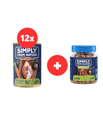 SIMPLY FROM NATURE Mokra karma dla psa 12 x 400 g + Trenerki 130 g za 1 zł