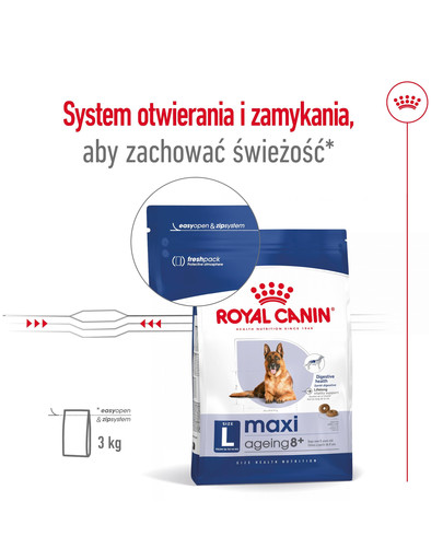 ROYAL CANIN Maxi Ageing 8+ 3 kg karma sucha dla psów dojrzałych, po 8 roku życia, ras dużych