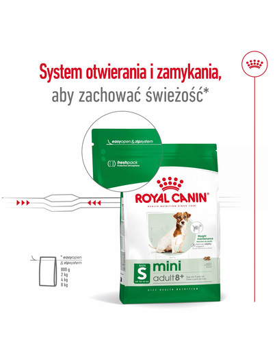 ROYAL CANIN Mini Adult 8+ 4 kg karma sucha dla psów starszych od 8 do 12 roku życia, ras małych