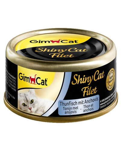 GIMCAT Shiny Cat Filet puszka w bulionie 70g karma uzupełniająca dla kotów