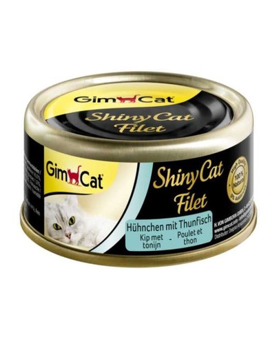 GIMCAT Shiny Cat Filet puszka w bulionie 70g karma uzupełniająca dla kotów