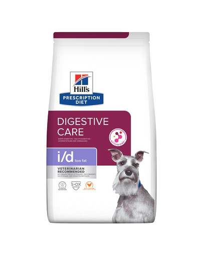 Prescription Diet Canine i/d Low Fat Digestive Care Chicken 4 kg dla psów z wrażliwym układem pokarmowym