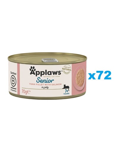 APPLAWS Cat Senior Tuna with Salmon in Jelly tuńczyk z łososiem w galaretce dla seniora 72x70g