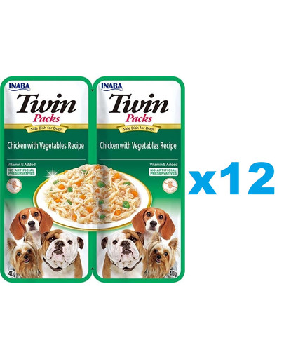 INABA Dog Twin Packs karma uzupełniająca w bulionie dla psów 24x40 g