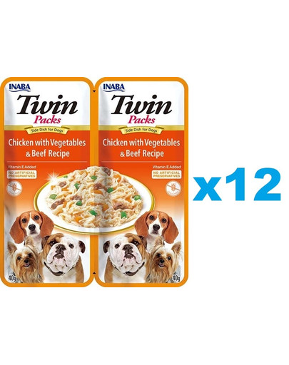 INABA Dog Twin Packs karma uzupełniająca w bulionie dla psów 24x40 g