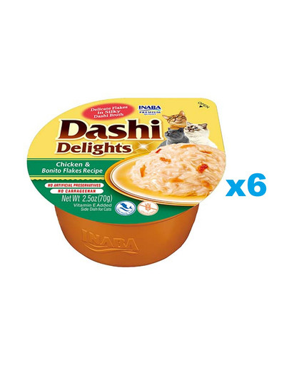 INABA Cat Dashi Delights uzupełniająca mokra karma w bulionie dla kotów 6x70 g