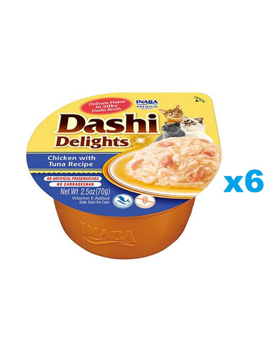 INABA Cat Dashi Delights uzupełniająca mokra karma w bulionie dla kotów 6x70 g