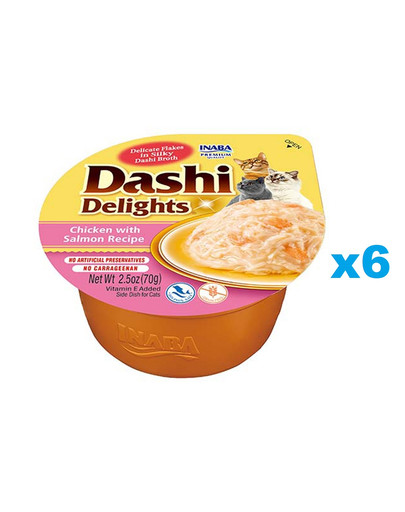 INABA Cat Dashi Delights uzupełniająca mokra karma w bulionie dla kotów 6x70 g