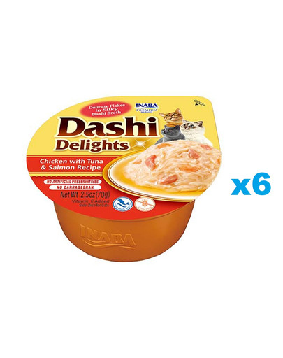 INABA Cat Dashi Delights uzupełniająca mokra karma w bulionie dla kotów 6x70 g