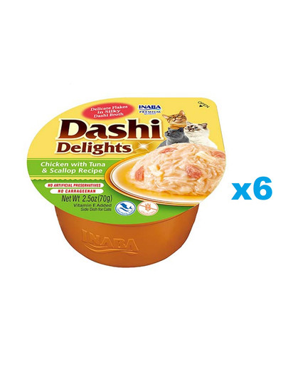 INABA Cat Dashi Delights uzupełniająca mokra karma w bulionie dla kotów 6x70 g