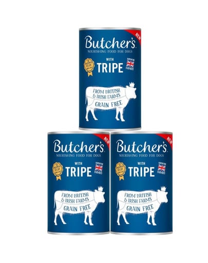 BUTCHER'S Original Tripe Mix, karma dla psa, ze żwaczem, pasztet, 3x1200g