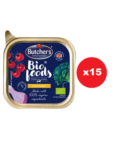 BUTCHER'S Bio Foods pasztet 15x150 g karma dla dorosłych psów