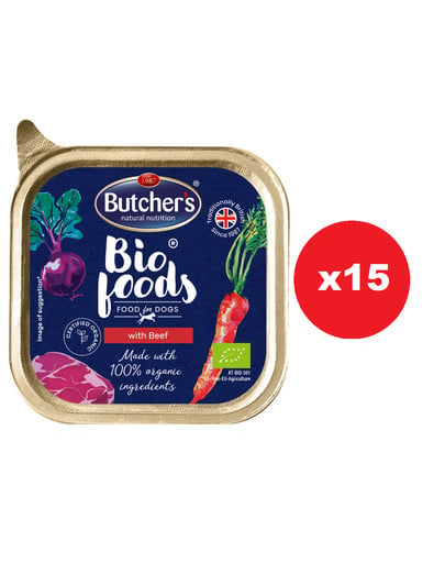 BUTCHER'S Bio Foods pasztet 15x150 g karma dla dorosłych psów