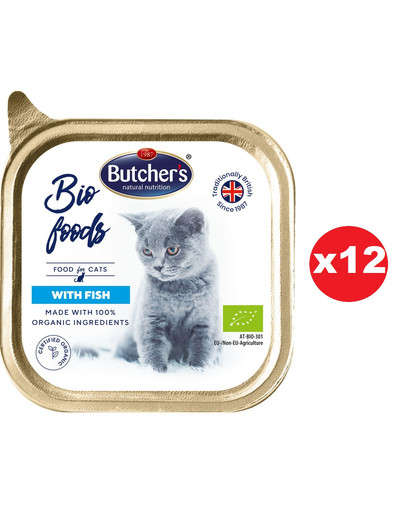 BUTCHER'S BIO Foods pasztet 12x85 g karma dla dorosłych kotów