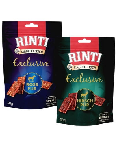 RINTI Singlefleisch Exclusive Snack Mix przysmaków dla psów z koniną i dziczyzną 12x50 g