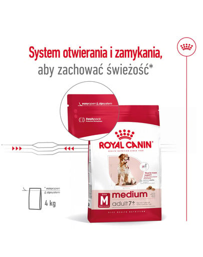 ROYAL CANIN Medium Adult 7+ karma sucha dla psów dojrzałych od 7. do 10. roku życia, ras średnich 15 kg