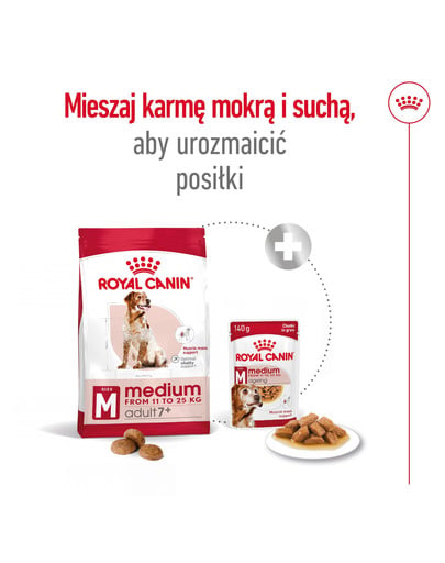 ROYAL CANIN Medium Adult 7+ karma sucha dla psów dojrzałych od 7. do 10. roku życia, ras średnich 15 kg