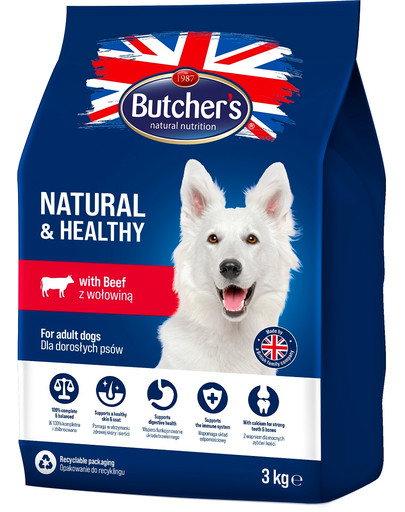 Natural&Healthy Dog Dry z wołowiną 3 kg