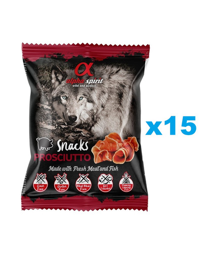 ALPHA SPIRIT Przysmak w kostce dla psa prosciutto 15x50 g