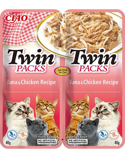 INABA Twin Packs uzupełniająca mokra karma w bulionie dla kotów 2x40 g