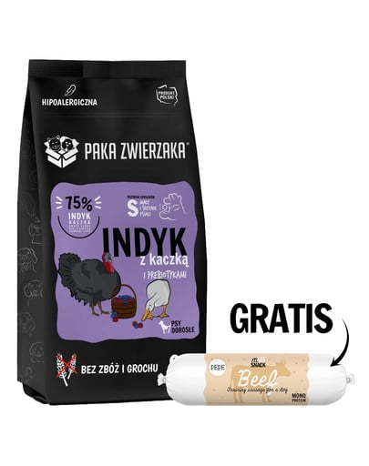 PAKA ZWIERZAKA Seventh Heaven Karma sucha Indyk i kaczka Mini 9 kg + Kiełbaska z wołowiny dla psa 200g GRATIS