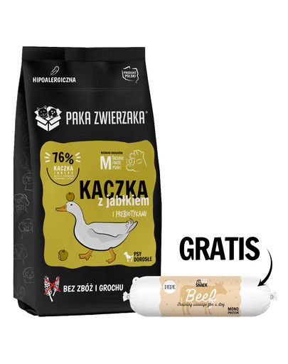 PAKA ZWIERZAKA Seventh Heaven Karma sucha Kaczka z jabłkiem 9 kg + Kiełbaska z wołowiny dla psa 200g GRATIS