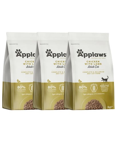 APPLAWS Cat Adult Chicken and Lamb 6 kg (3x2 kg) kurczak i jagnięcina dla kotów