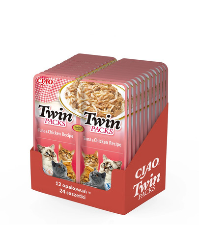 INABA Twin Packs uzupełniająca mokra karma w bulionie dla kotów 24x40 g