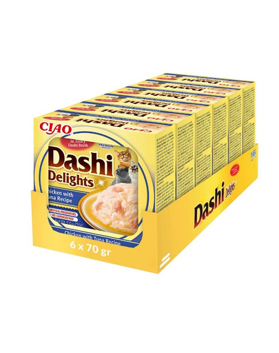 INABA Cat Dashi Delights uzupełniająca mokra karma w bulionie dla kotów 6x70 g