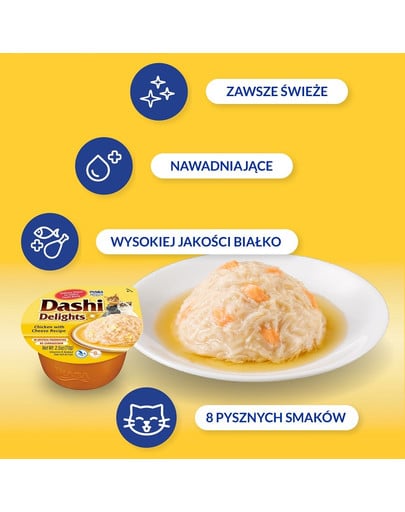 INABA Cat Dashi Delights uzupełniająca mokra karma w bulionie dla kotów 6x70 g