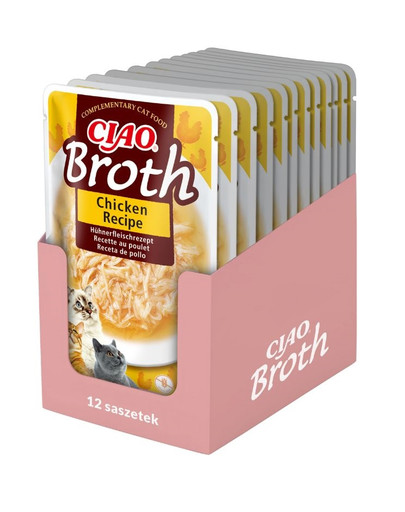 INABA CIAO Broth uzupełniająca mokra karma w bulionie dla kotów 12x40 g