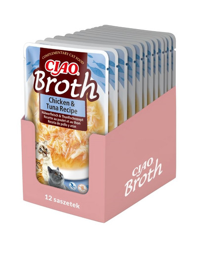 INABA CIAO Broth uzupełniająca mokra karma w bulionie dla kotów 12x40 g