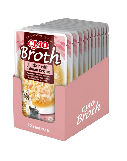 INABA CIAO Broth uzupełniająca mokra karma w bulionie dla kotów 12x40 g