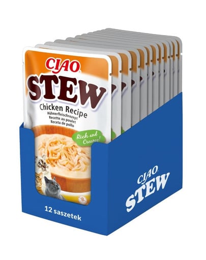 INABA CIAO Stew uzupełniająca mokra karma w sosie dla kotów 12x40 g