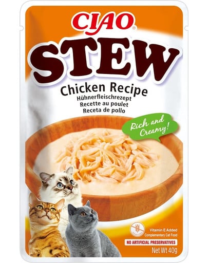 INABA CIAO Stew uzupełniająca mokra karma w sosie dla kotów 12x40 g