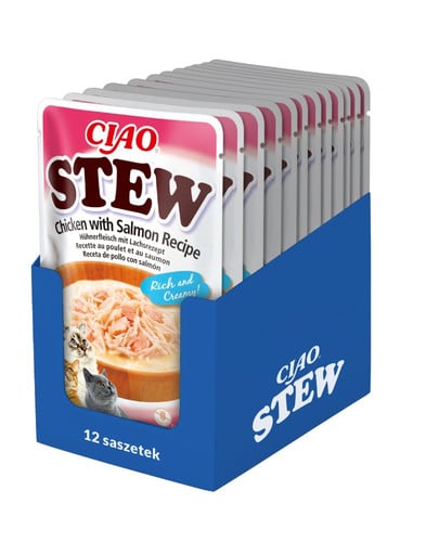 INABA CIAO Stew uzupełniająca mokra karma w sosie dla kotów 12x40 g