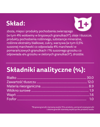 WHISKAS Adult 6x300g sucha karma dla dorosłych kotów z pyszną wołowiną