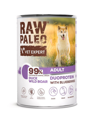 RAW PALEO Duoprotein Adult 400g karma mokra dla psów