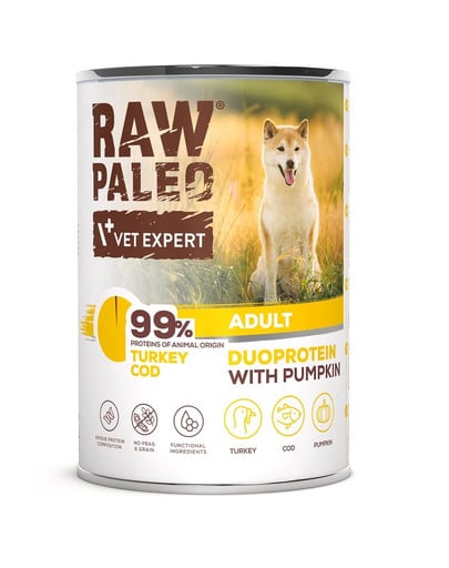 RAW PALEO Duoprotein Adult 400g karma mokra dla psów