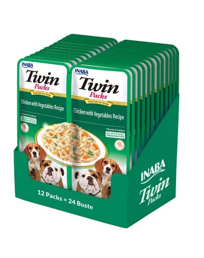 INABA Dog Twin Packs karma uzupełniająca w bulionie dla psów 24x40 g