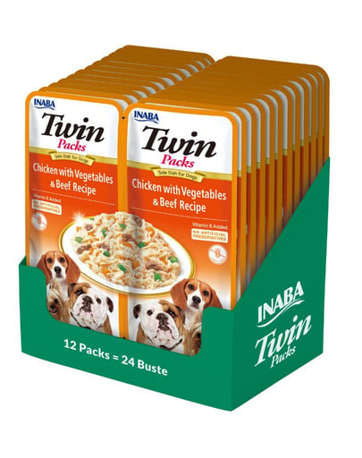 INABA Dog Twin Packs karma uzupełniająca w bulionie dla psów 24x40 g